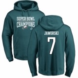 Nike Philadelphia Eagles #7 Ron Jaworski Green Super Bowl LII Champions Pullover Hoodie