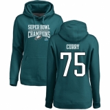 Women's Nike Philadelphia Eagles #75 Vinny Curry Green Super Bowl LII Champions Pullover Hoodie