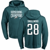 Nike Philadelphia Eagles #28 Wendell Smallwood Green Super Bowl LII Champions Pullover Hoodie