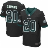 Men's Nike Philadelphia Eagles #20 Brian Dawkins Elite Black Alternate Drift Fashion NFL Jersey