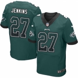Men's Nike Philadelphia Eagles #27 Malcolm Jenkins Elite Midnight Green Home Drift Fashion NFL Jersey