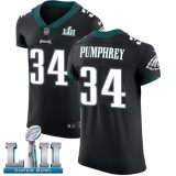 Men's Nike Philadelphia Eagles #34 Donnel Pumphrey Black Vapor Untouchable Elite Player Super Bowl LII NFL Jersey