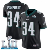 Men's Nike Philadelphia Eagles #34 Donnel Pumphrey Black Alternate Vapor Untouchable Limited Player Super Bowl LII NFL Jersey