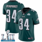 Youth Nike Philadelphia Eagles #34 Donnel Pumphrey Midnight Green Team Color Vapor Untouchable Limited Player Super Bowl LII NFL Jersey