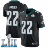Men's Nike Philadelphia Eagles #22 Sidney Jones Black Alternate Vapor Untouchable Limited Player Super Bowl LII NFL Jersey