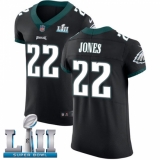 Men's Nike Philadelphia Eagles #22 Sidney Jones Black Vapor Untouchable Elite Player Super Bowl LII NFL Jersey