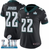 Women's Nike Philadelphia Eagles #22 Sidney Jones Black Alternate Vapor Untouchable Limited Player Super Bowl LII NFL Jersey