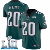 Youth Nike Philadelphia Eagles #20 Brian Dawkins Midnight Green Team Color Vapor Untouchable Limited Player Super Bowl LII NFL Jersey