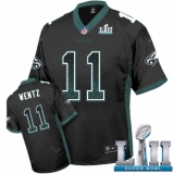 Men's Nike Philadelphia Eagles #11 Carson Wentz Elite Black Drift Fashion Super Bowl LII NFL Jersey
