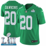 Men's Nike Philadelphia Eagles #20 Brian Dawkins Limited Green Rush Vapor Untouchable Super Bowl LII NFL Jersey