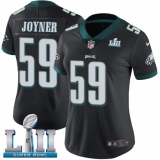 Women's Nike Philadelphia Eagles #59 Seth Joyner Black Alternate Vapor Untouchable Limited Player Super Bowl LII NFL Jersey
