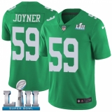 Youth Nike Philadelphia Eagles #59 Seth Joyner Limited Green Rush Vapor Untouchable Super Bowl LII NFL Jersey