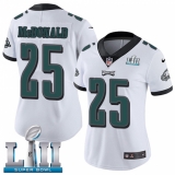 Women's Nike Philadelphia Eagles #25 Tommy McDonald White Vapor Untouchable Limited Player Super Bowl LII NFL Jersey