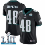 Men's Nike Philadelphia Eagles #48 Wes Hopkins Black Alternate Vapor Untouchable Limited Player Super Bowl LII NFL Jersey