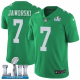 Men's Nike Philadelphia Eagles #7 Ron Jaworski Limited Green Rush Vapor Untouchable Super Bowl LII NFL Jersey
