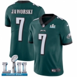 Youth Nike Philadelphia Eagles #7 Ron Jaworski Midnight Green Team Color Vapor Untouchable Limited Player Super Bowl LII NFL Jersey