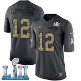 Youth Nike Philadelphia Eagles #12 Randall Cunningham Limited Black 2016 Salute to Service Super Bowl LII NFL Jersey