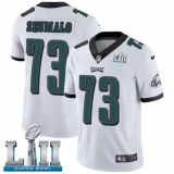 Youth Nike Philadelphia Eagles #73 Isaac Seumalo White Vapor Untouchable Limited Player Super Bowl LII NFL Jersey