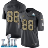 Men's Nike Philadelphia Eagles #88 Trey Burton Limited Black 2016 Salute to Service Super Bowl LII NFL Jersey