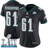 Women's Nike Philadelphia Eagles #61 Stefen Wisniewski Black Alternate Vapor Untouchable Limited Player Super Bowl LII NFL Jersey