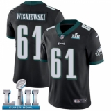 Men's Nike Philadelphia Eagles #61 Stefen Wisniewski Black Alternate Vapor Untouchable Limited Player Super Bowl LII NFL Jersey