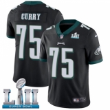 Men's Nike Philadelphia Eagles #75 Vinny Curry Black Alternate Vapor Untouchable Limited Player Super Bowl LII NFL Jersey