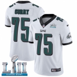 Youth Nike Philadelphia Eagles #75 Vinny Curry White Vapor Untouchable Limited Player Super Bowl LII NFL Jersey
