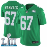 Youth Nike Philadelphia Eagles #67 Chance Warmack Limited Green Rush Vapor Untouchable Super Bowl LII NFL Jersey