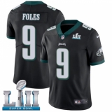 Men's Nike Philadelphia Eagles #9 Nick Foles Black Alternate Vapor Untouchable Limited Player Super Bowl LII NFL Jersey