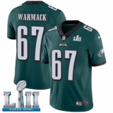 Men's Nike Philadelphia Eagles #67 Chance Warmack Midnight Green Team Color Vapor Untouchable Limited Player Super Bowl LII NFL Jersey