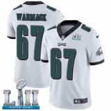 Men's Nike Philadelphia Eagles #67 Chance Warmack White Vapor Untouchable Limited Player Super Bowl LII NFL Jersey