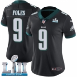 Women's Nike Philadelphia Eagles #9 Nick Foles Black Alternate Vapor Untouchable Limited Player Super Bowl LII NFL Jersey