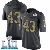 Men's Nike Philadelphia Eagles #43 Darren Sproles Limited Black 2016 Salute to Service Super Bowl LII NFL Jersey