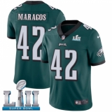 Men's Nike Philadelphia Eagles #42 Chris Maragos Midnight Green Team Color Vapor Untouchable Limited Player Super Bowl LII NFL Jersey