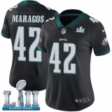Women's Nike Philadelphia Eagles #42 Chris Maragos Black Alternate Vapor Untouchable Limited Player Super Bowl LII NFL Jersey