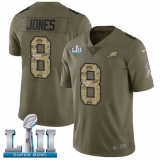 Men's Nike Philadelphia Eagles #8 Donnie Jones Limited Olive/Camo 2017 Salute to Service Super Bowl LII NFL Jersey