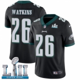 Men's Nike Philadelphia Eagles #26 Jaylen Watkins Black Alternate Vapor Untouchable Limited Player Super Bowl LII NFL Jersey