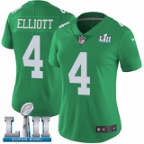 Women's Nike Philadelphia Eagles #4 Jake Elliott Limited Green Rush Vapor Untouchable Super Bowl LII NFL Jersey