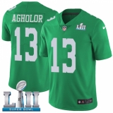 Youth Nike Philadelphia Eagles #13 Nelson Agholor Limited Green Rush Vapor Untouchable Super Bowl LII NFL Jersey