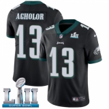 Men's Nike Philadelphia Eagles #13 Nelson Agholor Black Alternate Vapor Untouchable Limited Player Super Bowl LII NFL Jersey