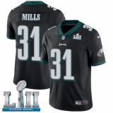 Men's Nike Philadelphia Eagles #31 Jalen Mills Black Alternate Vapor Untouchable Limited Player Super Bowl LII NFL Jersey
