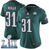 Women's Nike Philadelphia Eagles #31 Jalen Mills Midnight Green Team Color Vapor Untouchable Limited Player Super Bowl LII NFL Jersey