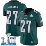Youth Nike Philadelphia Eagles #27 Malcolm Jenkins Midnight Green Team Color Vapor Untouchable Limited Player Super Bowl LII NFL Jersey
