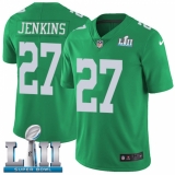 Men's Nike Philadelphia Eagles #27 Malcolm Jenkins Limited Green Rush Vapor Untouchable Super Bowl LII NFL Jersey