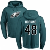 Nike Philadelphia Eagles #48 Wes Hopkins Green Name & Number Logo Pullover Hoodie