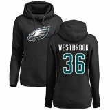 Women's Nike Philadelphia Eagles #36 Brian Westbrook Black Name & Number Logo Pullover Hoodie