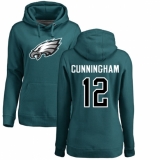 Women's Nike Philadelphia Eagles #12 Randall Cunningham Green Name & Number Logo Pullover Hoodie