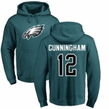 Nike Philadelphia Eagles #12 Randall Cunningham Green Name & Number Logo Pullover Hoodie