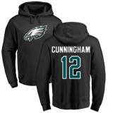 Nike Philadelphia Eagles #12 Randall Cunningham Black Name & Number Logo Pullover Hoodie