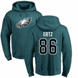 Nike Philadelphia Eagles #86 Zach Ertz Green Name & Number Logo Pullover Hoodie